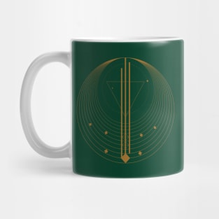 Christmas elegant pattern geometric green gold Mug